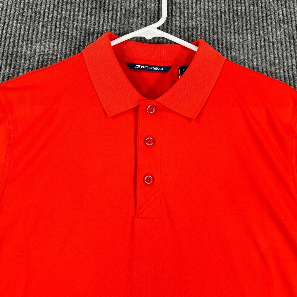 Cutter & Buck Polo Shirt Mens Medium Red Short Sleeve Golf Outdoor Casual‎ New